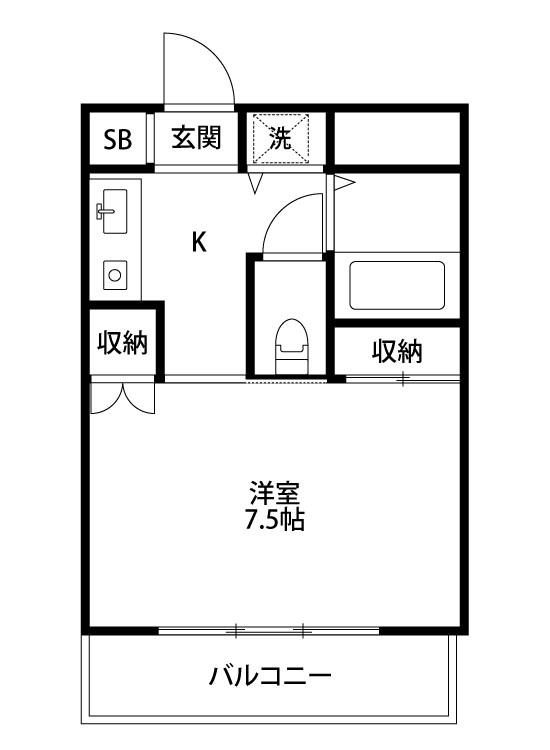 グランティ新潟(1K/3階)の間取り写真