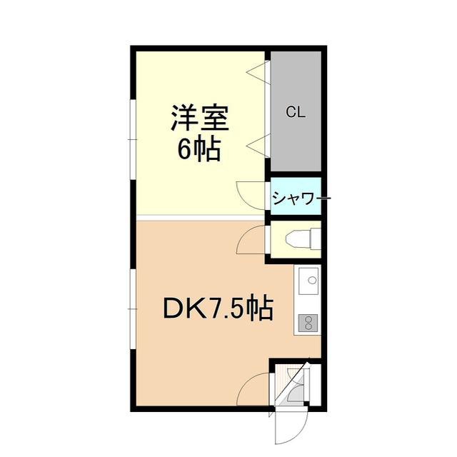 笹村マンション(1DK/2階)の間取り写真