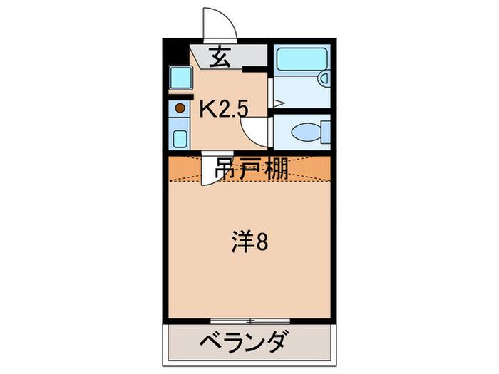 グランドハイツ銀翠(1K/3階)の間取り写真