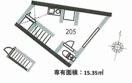 サークルハウス西荻北(ワンルーム/2階)の間取り写真