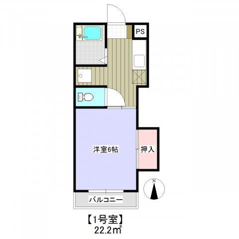 メゾン小萩(1K/2階)の間取り写真
