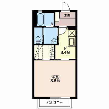 MAISON-M A棟(1K/1階)の間取り写真
