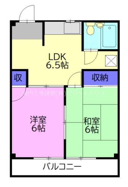 フラワーハイツタカネ(2DK/3階)の間取り写真