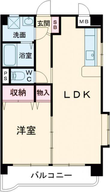 フレスコ和(1LDK/1階)の間取り写真