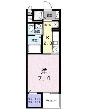 フェイバーJO4(1K/2階)の間取り写真
