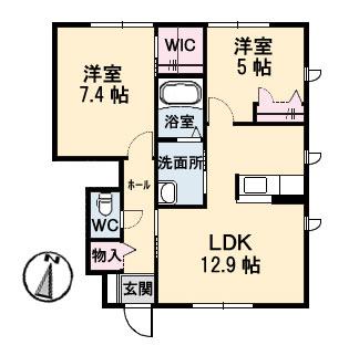 LA FRAISE(2LDK/1階)の間取り写真
