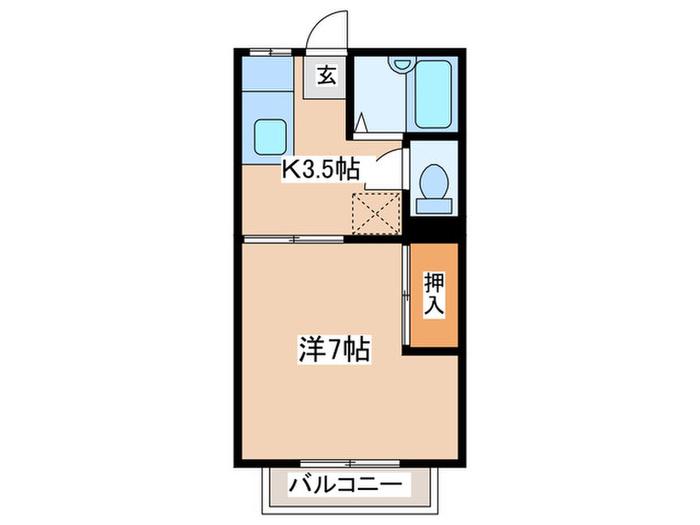 LUMEN(1K/2階)の間取り写真