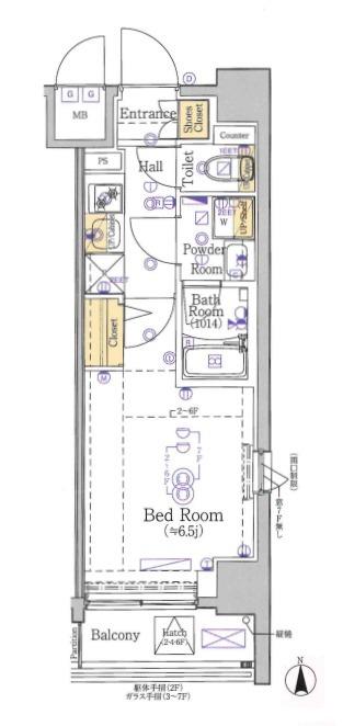 SHOKEN RESIDENCE横浜山手II(1K/6階)の間取り写真