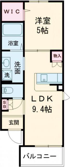 シェリールヒラノ(1LDK/1階)の間取り写真