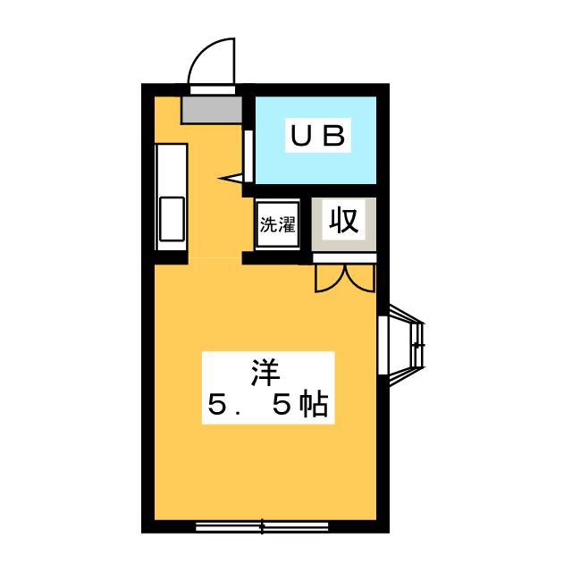 メゾーネ木村(ワンルーム/2階)の間取り写真