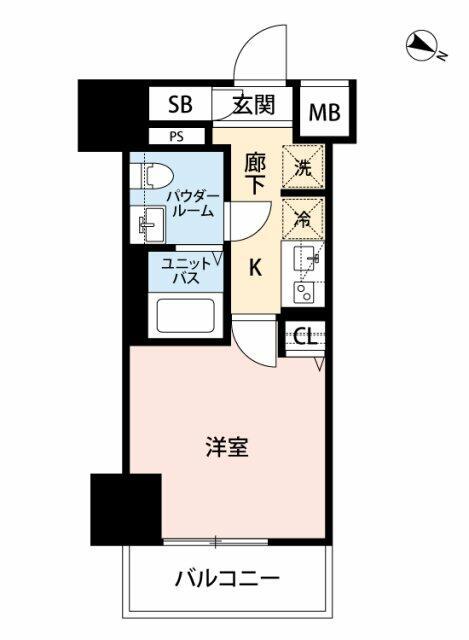 GENOVIA青砥SKYGARDEN(1K/2階)の間取り写真