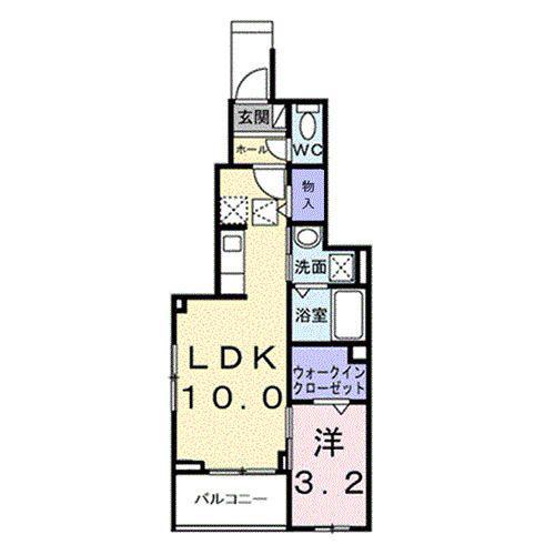 ヒカルサ大宮南中丸ノ―スII(1LDK/1階)の間取り写真