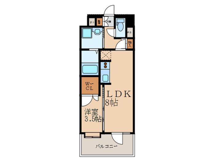 ニューサンリバー14番館(1LDK/9階)の間取り写真