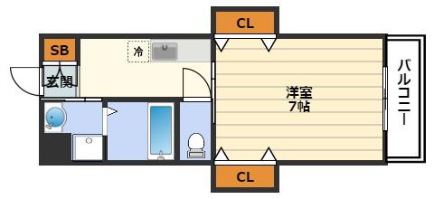 ラフィーネ南森町マンション(1K/3階)の間取り写真