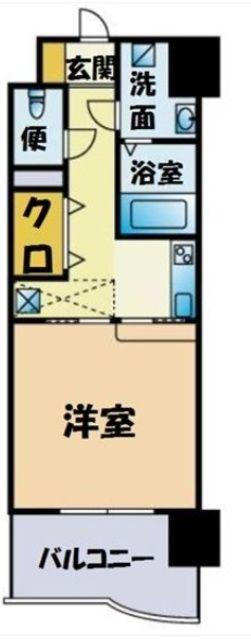 CAVANA天神(1K/4階)の間取り写真