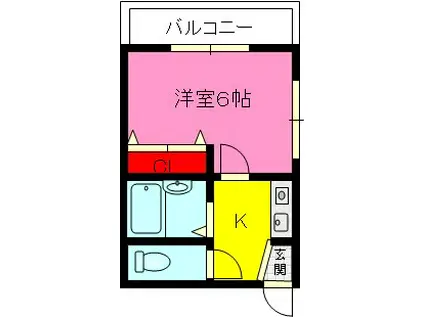 コスモスヴィラ済藤(1K/2階)の間取り写真