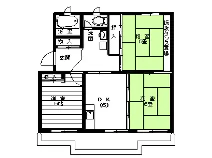 第1弥生ハイツ(3DK/1階)の間取り写真