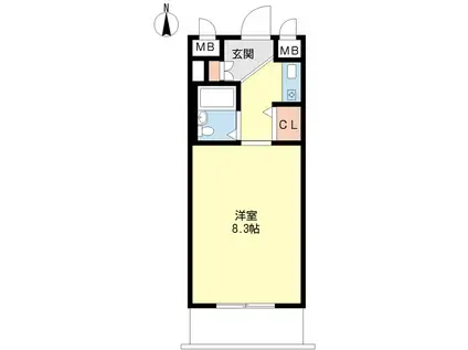 ジョイフル名古屋駅前(1K/4階)の間取り写真