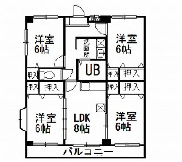 ロイヤルコート富士見(4LDK/5階)の間取り写真