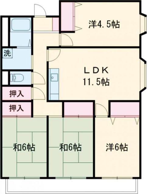 リバーサイド鎌倉(4LDK/3階)の間取り写真