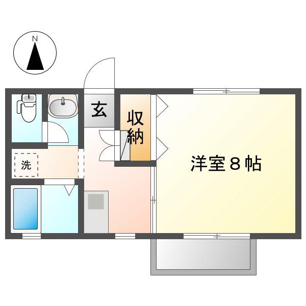 ドミール小野(1K/1階)の間取り写真
