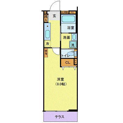アリュール北仙台(1K/1階)の間取り写真