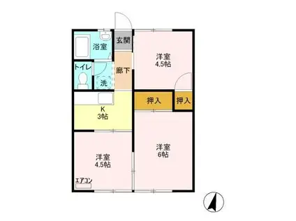 コーポ冨田I(3K/1階)の間取り写真