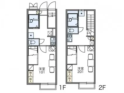 レオパレスアルファータカネ(1K/1階)の間取り写真