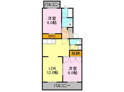 エクセレントII番館(2LDK/1階)の間取り写真