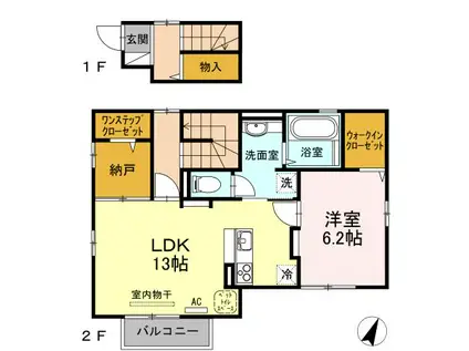 シュド プルミエールII(1LDK/2階)の間取り写真