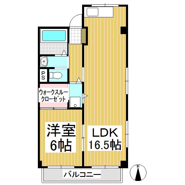 SAIN・K(1LDK/1階)の間取り写真