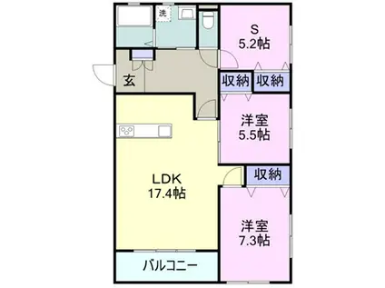 夢番地燦番館(3LDK/3階)の間取り写真