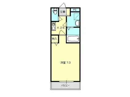 プラッツ上石田(1K/3階)の間取り写真