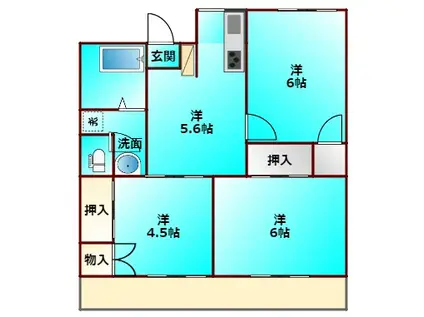 第2みずほビルディング(3DK/3階)の間取り写真