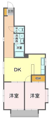 テテアテテ(2LDK/2階)の間取り写真