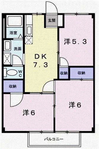 ドミール三喜(3DK/2階)の間取り写真