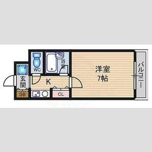 カントリー青葉ハイツ(1K/2階)の間取り写真