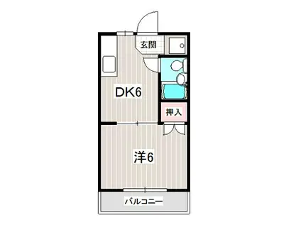 ロイヤルシングル(1DK/2階)の間取り写真