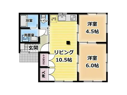 ファインスクエア C(2LDK/1階)の間取り写真