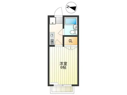 ルエ・シャンブル(1K/1階)の間取り写真