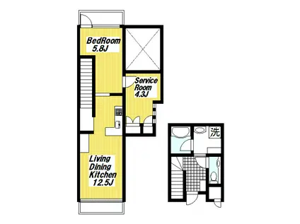 MSCORE(1SLDK/5階)の間取り写真