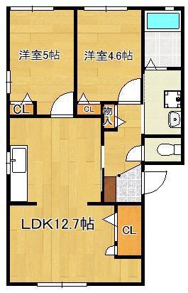 フラワーセゾン吉祥寺(2LDK/2階)の間取り写真