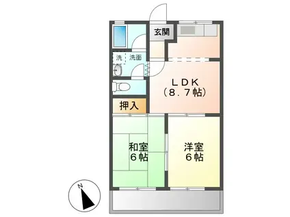 パークタウン I(2DK/3階)の間取り写真