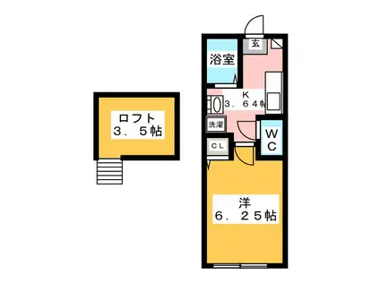 ベストフレンド(1K/1階)の間取り写真