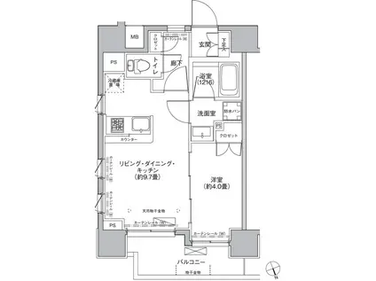 LA HAUTE MONTAGNE(1LDK/2階)の間取り写真