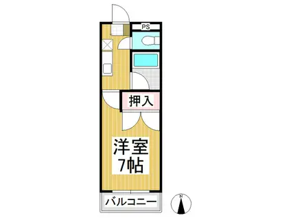 サニーハイツNAOE(1K/4階)の間取り写真