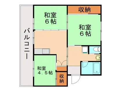 ビレッジハウス水巻(3DK/2階)の間取り写真