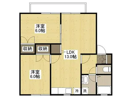 メンバーズタウン草戸III(2LDK/1階)の間取り写真