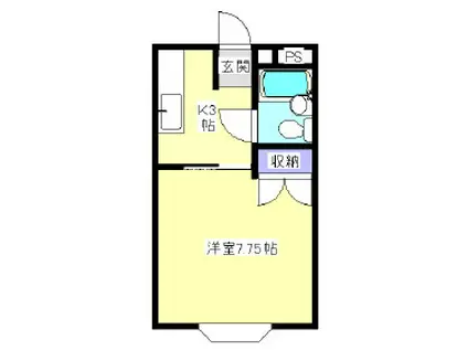 ビレッジ新村(1K/1階)の間取り写真