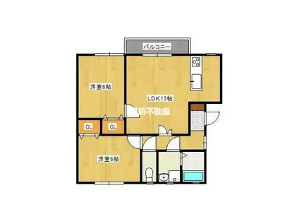 グランアムール(2LDK/2階)の間取り写真